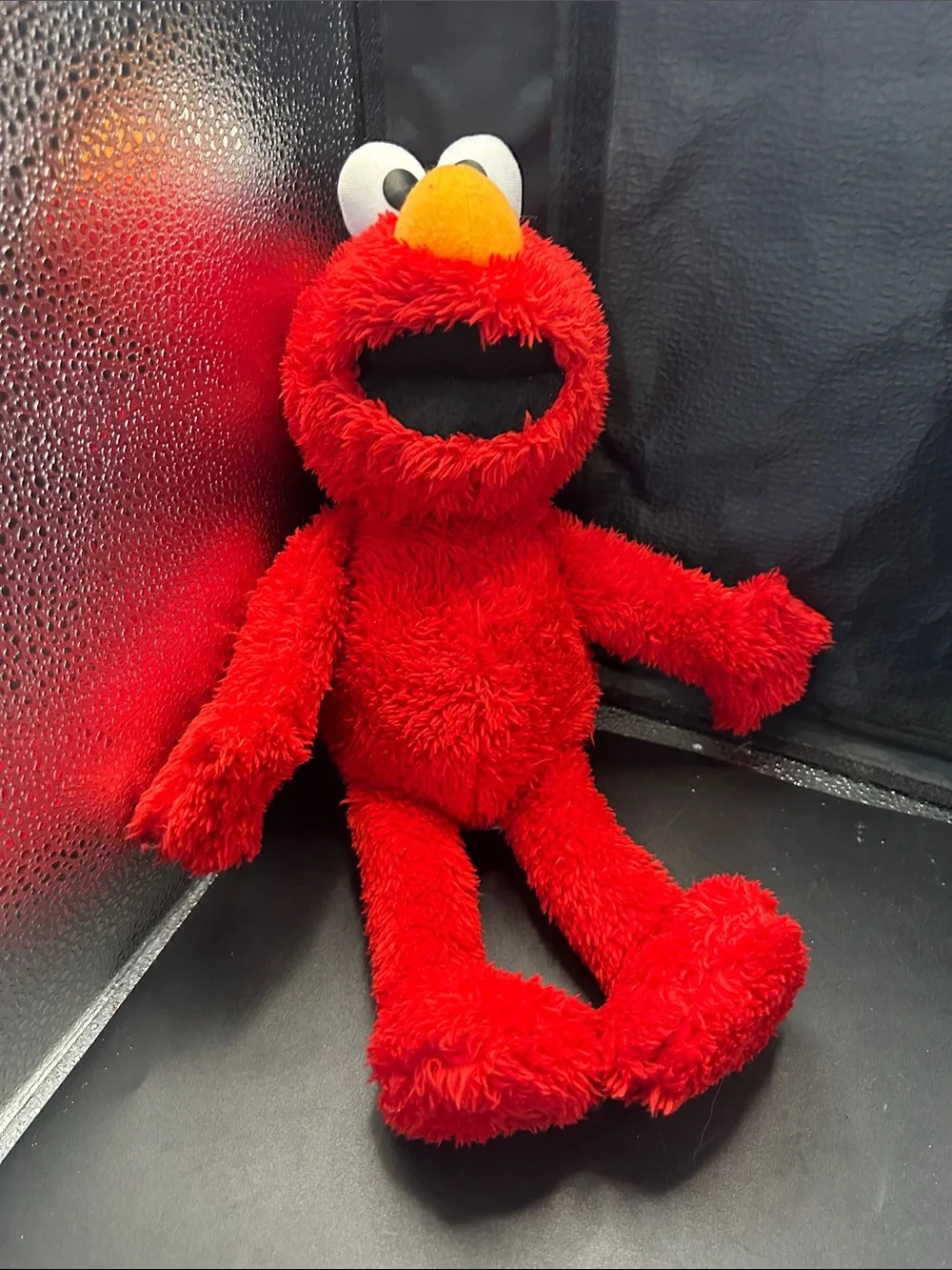 Kohl's Red Plush Elmo-Style Bird Toy with Orange Beak and White Eyes